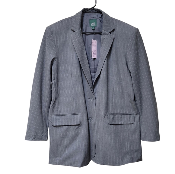 Wild Fable Women's Oversized Blazer Gray Pinstripe - NWT - Picture 5 of 10